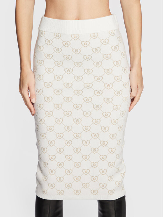 Blugirl Blumarine Ravno krilo RF2113-MA21N Bela Slim Fit