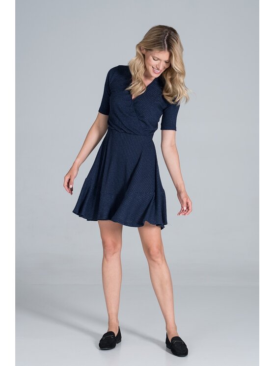 FIGL FIGL Šaty M821 Tmavomodrá Regular Fit