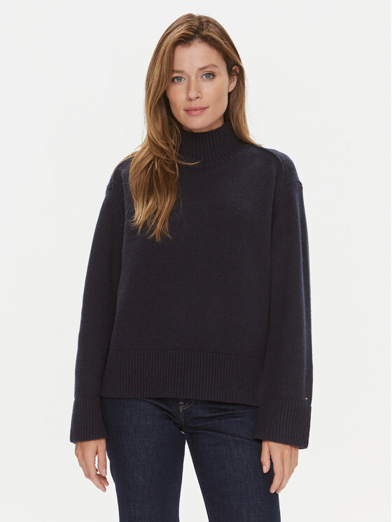 Tommy Hilfiger Rolák WW0WW39903 Tmavomodrá Relaxed Fit