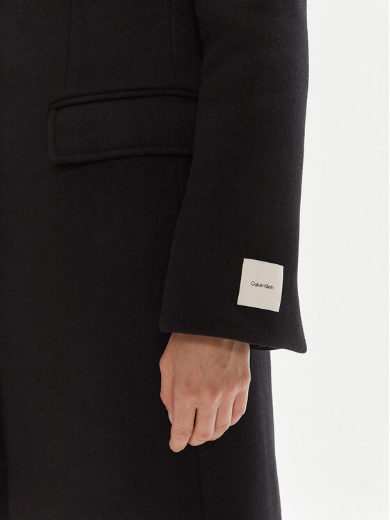 Calvin Klein Calvin Klein Palton de lână LV044D558G Negru Slim Fit