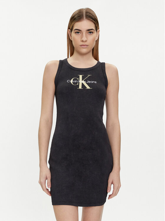 Calvin Klein Jeans Calvin Klein Jeans Rochie de vară Archival Monologo J20J223069 Negru Slim Fit