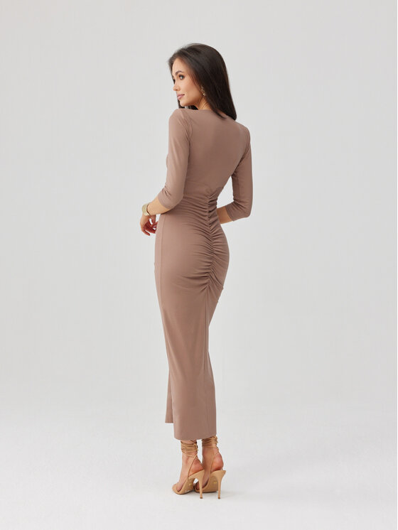 Roco Fashion Roco Fashion Abito da cocktail Mireya Beige Slim Fit