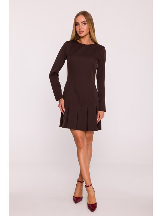Made of Emotion Made of Emotion Sukienka wieczorowa M872 Brązowy Modern Slim Fit