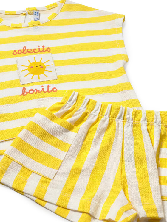 Mayoral Mayoral Set majica i hlače 1208 Žuta Regular Fit
