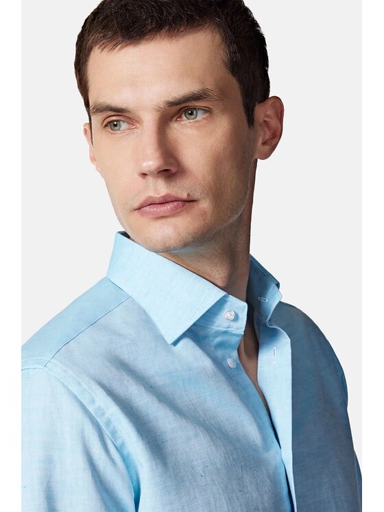 Lancerto Lancerto Koszula Farrah KO051223000009 Turkusowy Slim Fit