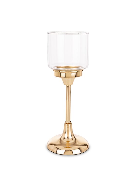 MIAhome MIAhome Świecznik złoty z kloszem 29x11 cm LAMBONG - II średni Złoty