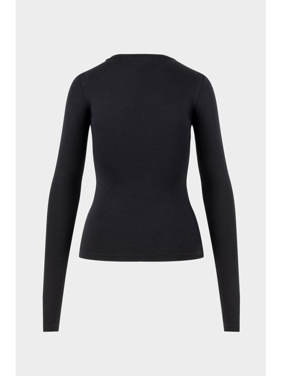 BENU BENU Bluzka Bluzka Skręcona Czarny Slim Fit