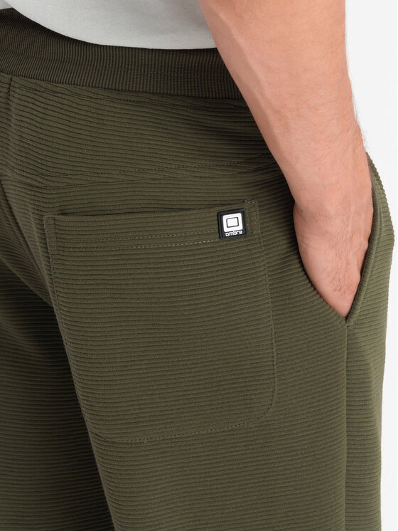 Ombre Ombre Teplákové kalhoty OM-PASK-0129 Zelená Regular Fit