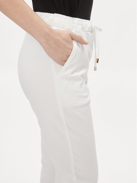 Max Mara Leisure Max Mara Leisure Spodnie materiałowe Terreno 2416131058 Biały Regular Fit