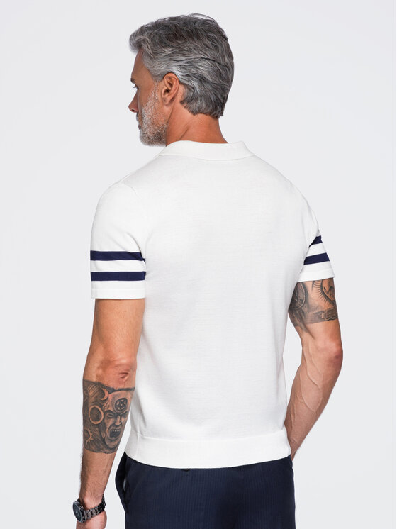 Ombre Ombre Polo OM-POSS-0177 Granatowy Regular Fit