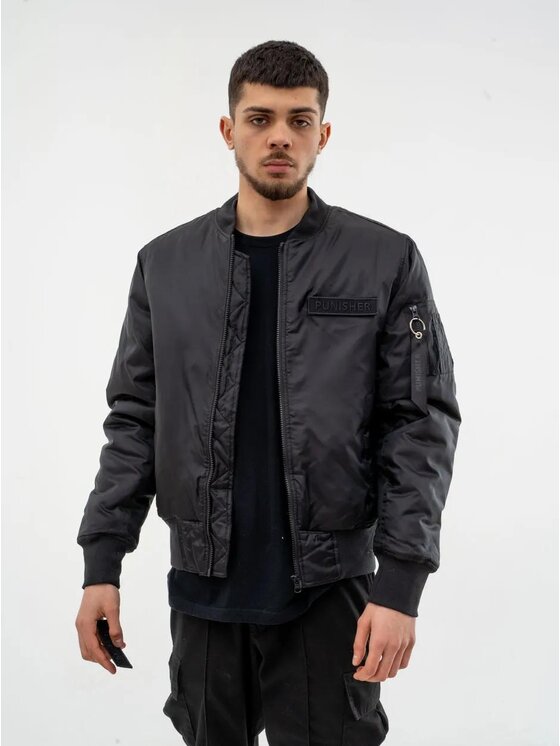 Marvel Marvel Kurtka bomber Marvel Punisher Back Character Czarny Regular Fit
