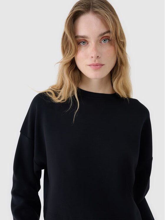 4F 4F Mikina 4FWSS25TSWSF1576-20S Čierna Regular Fit