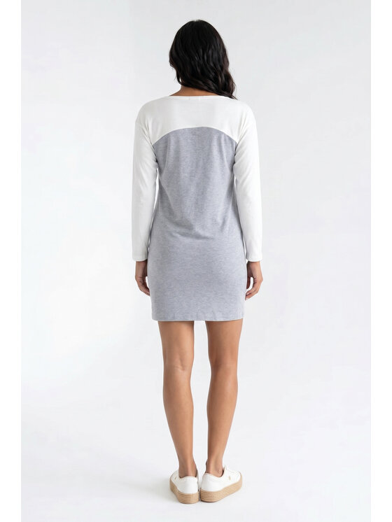 FIGL FIGL Každodenní šaty M1359 Šedá Straight Fit