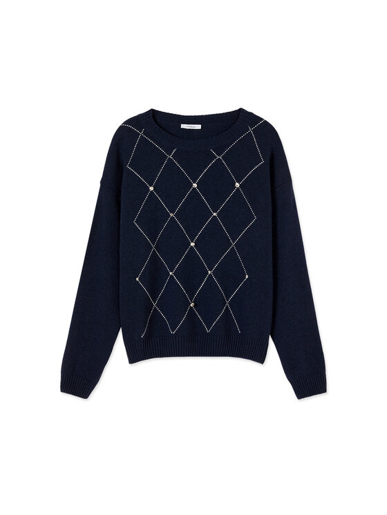 Motivi Motivi Sweter M702W004432N0Z4 Niebieski Regular Fit