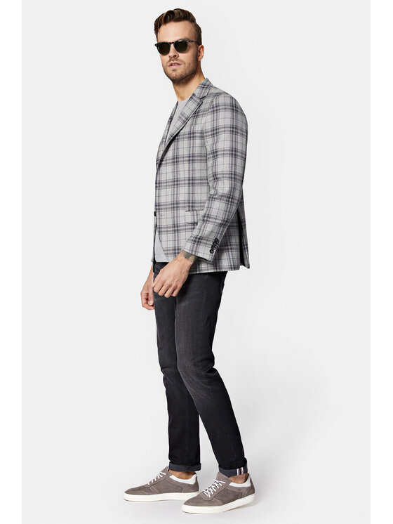 Lancerto Lancerto Marynarka Cosenza MA099123000005 Szary Slim Fit