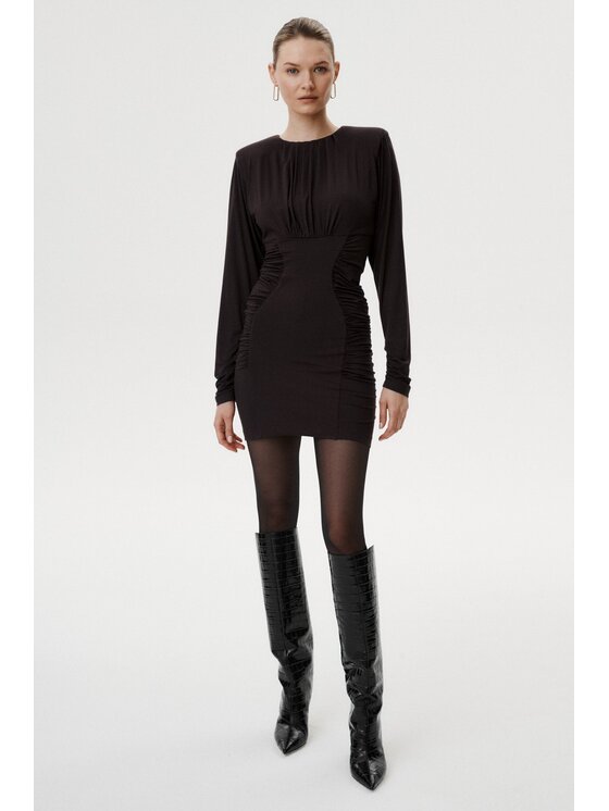 MARI PRETI MARI PRETI Abito da cocktail Voleta Marrone Slim Fit