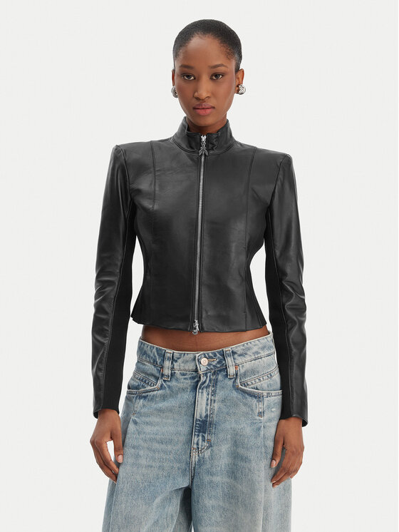 Patrizia Pepe Patrizia Pepe Шкіряна куртка CO0001/L1HZ-K103 Чорний Regular Fit