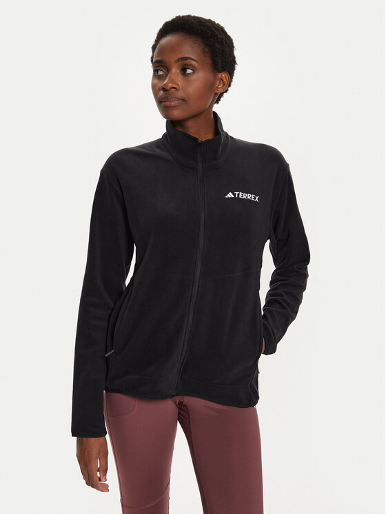 adidas Fleecová mikina Terrex Multi IX7709 Čierna Regular Fit