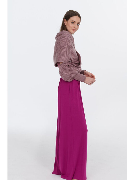 NAOKO NAOKO Kalhoty z materiálu Viva Magenta Růžová Regular Fit