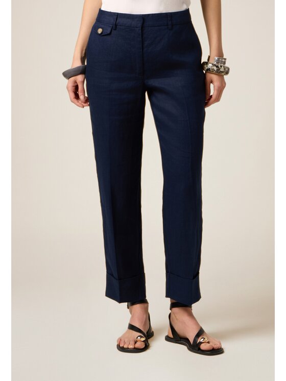 Oltre Oltre Pantaloni di tessuto P016R008440N034 Blu Regular Fit