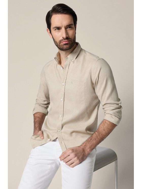 Lancerto Lancerto Koszula Modesta KO073126000037 Beżowy Regular Fit