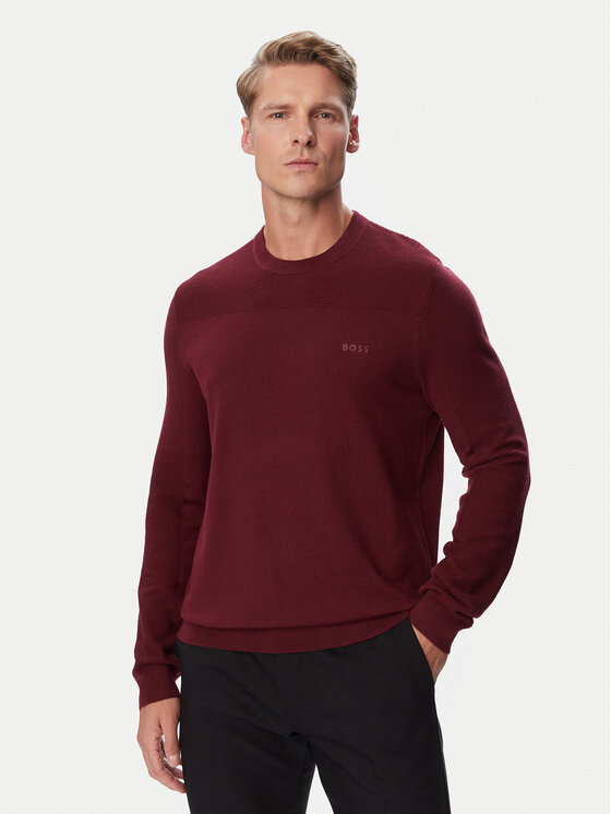 BOSS BOSS Sweter Momentum-X Cn 50547507 Bordowy Regular Fit