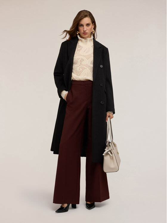 Motivi Motivi Płaszcz 0084Q000602N033 Czarny Regular Fit