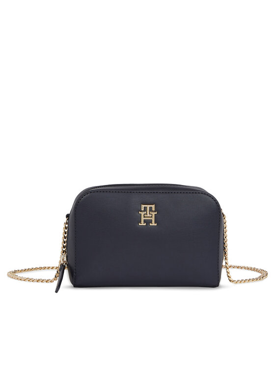 Geantă Tommy Hilfiger Th Feminne Crossover AW0AW14871 Bleumarin