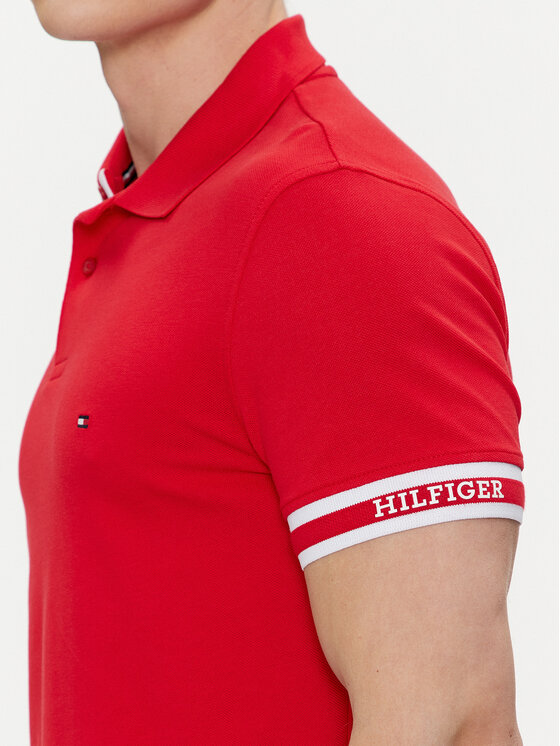 Tommy Hilfiger Tommy Hilfiger Polokošeľa Monotype MW0MW34737 Červená Slim Fit