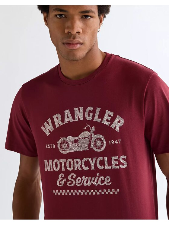 Wrangler Wrangler T-Shirt AMERICANA TEE Czerwony Regular Fit