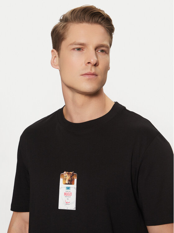 HUGO HUGO T-särk 50530683 Must Regular Fit