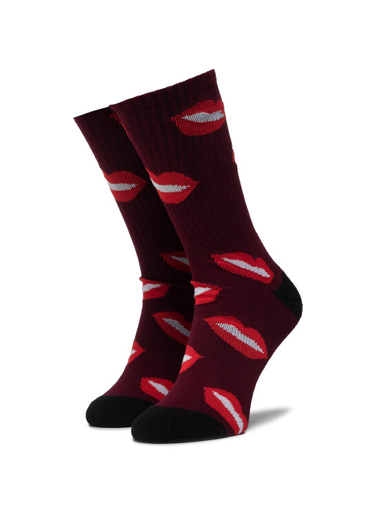 HUF HUF Dlhé ponožky Kisses Sock SK00463 r.OS Bordová