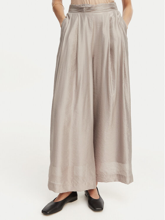 Eleh Eleh Текстилни панталони SS260269 Сив Wide Leg