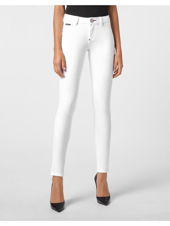 PHILIPP PLEIN PHILIPP PLEIN Džegínsy 5461 Biela Jegging Fit