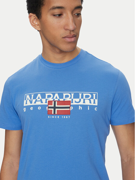 Napapijri Napapijri Tričko S-Aylmer NP0A4HTO Modrá Regular Fit