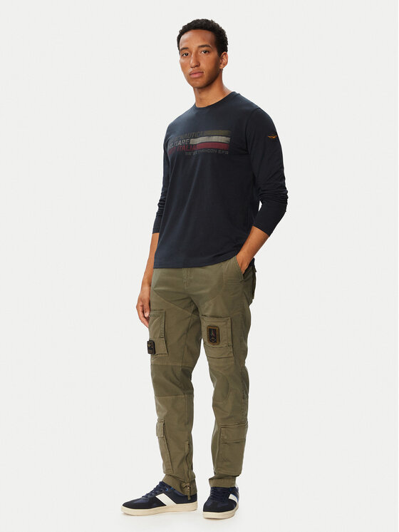 Aeronautica Militare Aeronautica Militare Тениска с дълъг ръкав 262TS2571UJ00641 Тъмносин Regular Fit