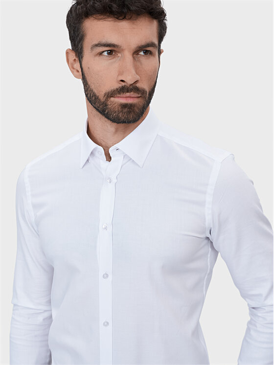 Evenemen Evenemen Koszula PUNTO G2 TWILL WHITE Biały Slim Fit