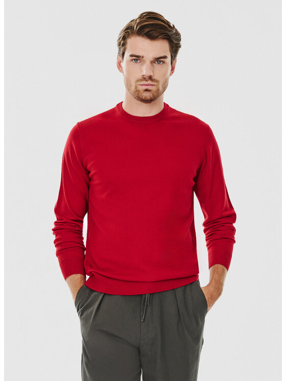 Pako Lorente Pako Lorente Sweter P24WF-2X-013 Czerwony Classic Fit