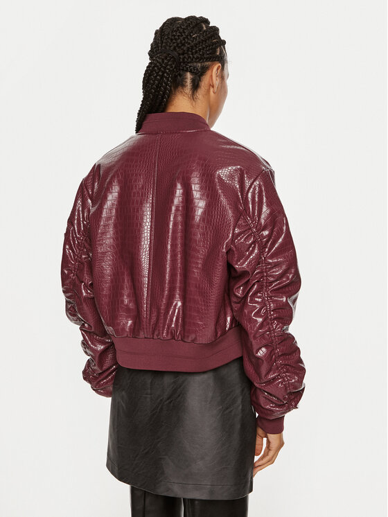 Patrizia Pepe Patrizia Pepe Ādas imitācijas jaka 8O0136 E050 Bordo Regular Fit