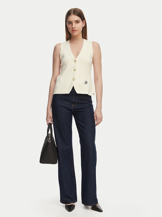 Tommy Hilfiger Tommy Hilfiger Marškinėliai WW0WW49707 Šviesiai smėlinė Slim Fit