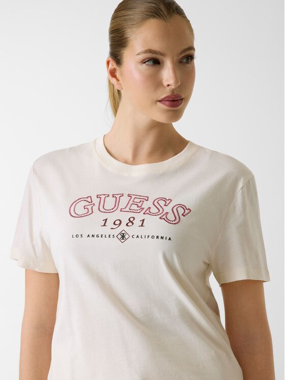 Guess Guess T-Shirt 181840 Beżowy Classic Fit