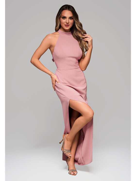 Ombre Ombre Sukienka wieczorowa LA-OM-DLR101 Różowy Regular Fit