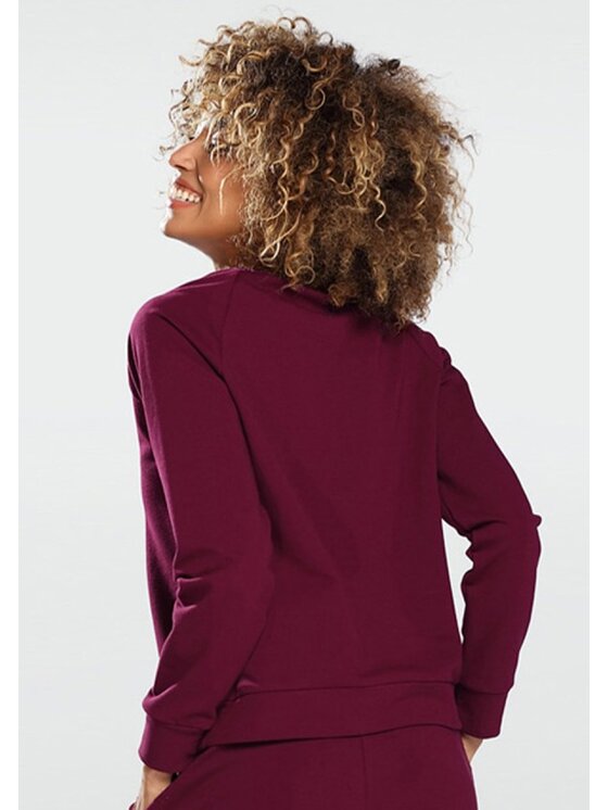 DKaren Sport DKaren Sport Bluza Wenezja Bordowy Slim Fit