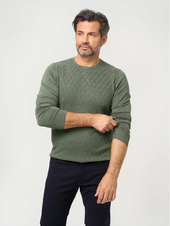 Willsoor Willsoor Sweter 71420 Zielony Anatomic Fit