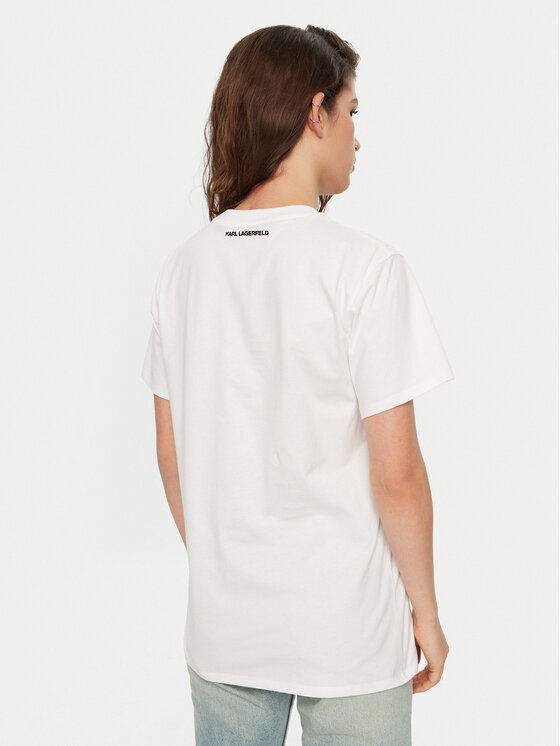 KARL LAGERFELD KARL LAGERFELD T-särk A1W17025 Valge Relaxed Fit