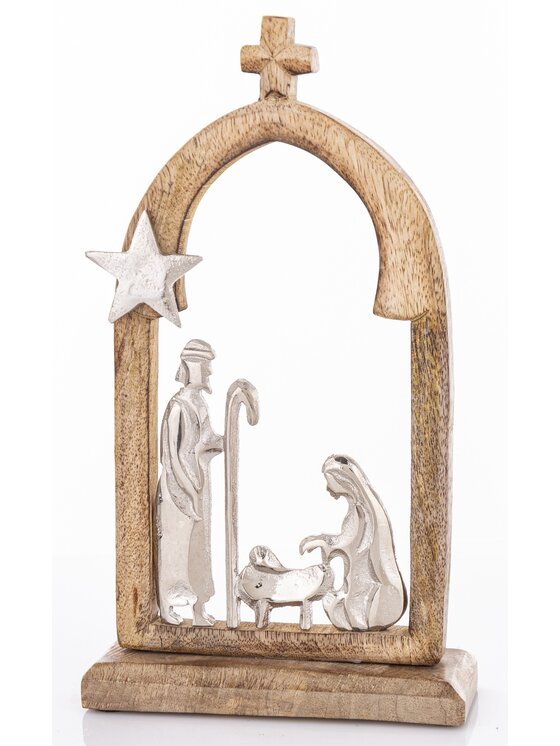 MIAhome MIAhome Figurka świąteczna SZOPKA BOŻONARODZENIOWA-2 Brązowy