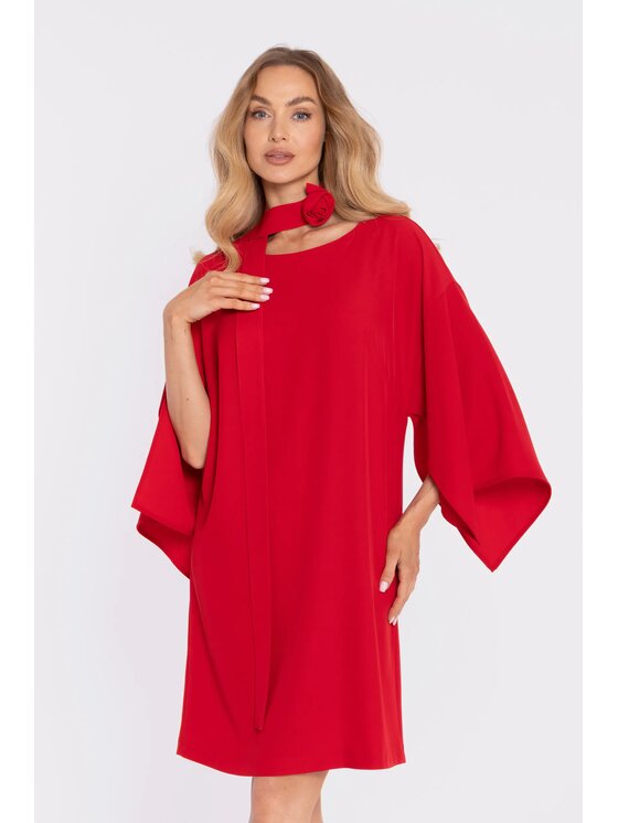 Made of Emotion Made of Emotion Abito da cocktail M908 Rosso A-Line Fit