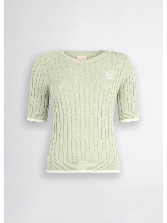 Liu Jo Liu Jo Sweter WA5117MS016C3675 Zielony Regular Fit