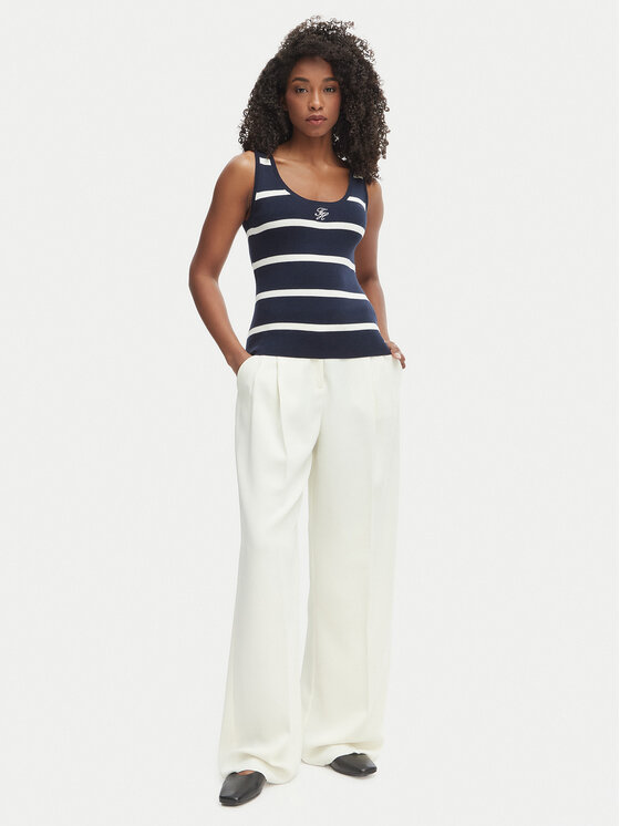 Tommy Hilfiger Tommy Hilfiger топ WW0WW48480 Тъмносин Slim Fit