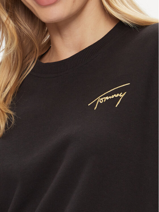 Tommy Jeans Tommy Jeans Mikina Gold Signature DW0DW16906 Čierna Regular Fit
